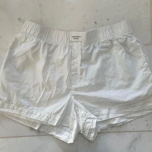 American Eagle Outfitters High Waist White Boxer Shorts